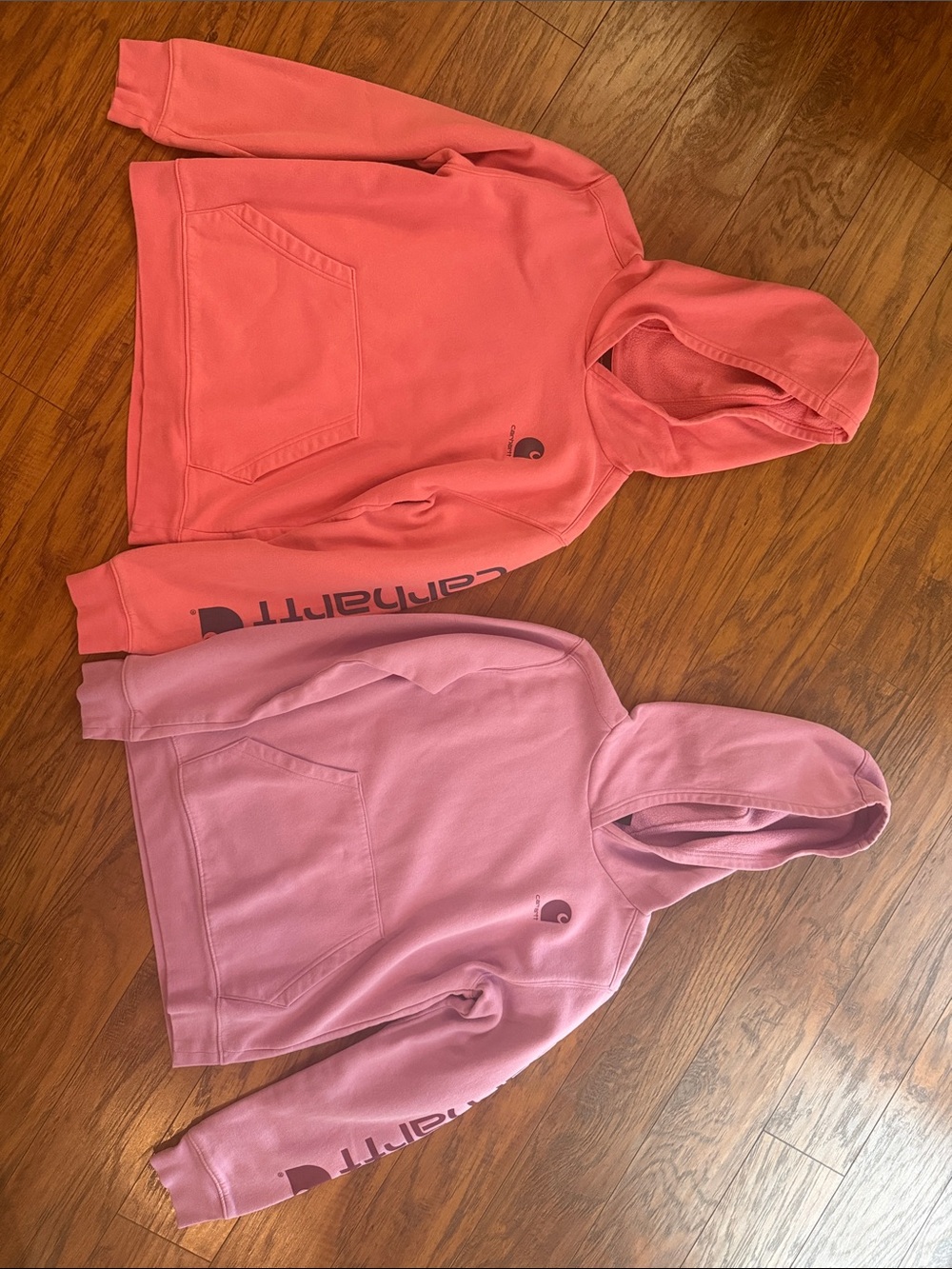 Carhartt Kids Coral and Light Pink Hooded Sweatshirts - 2-Pack